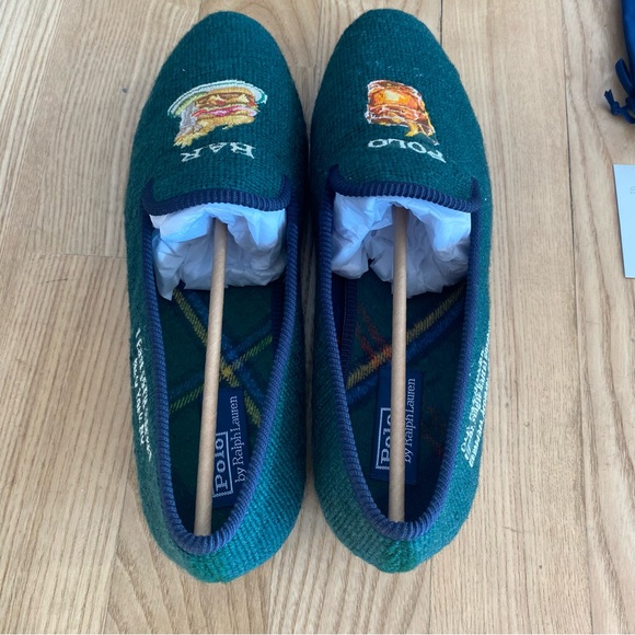 Ralph Lauren Paxton Polo Bar Dress Shoe Embroidered Loafers Needlepoint Slippers - Picture 6 of 9